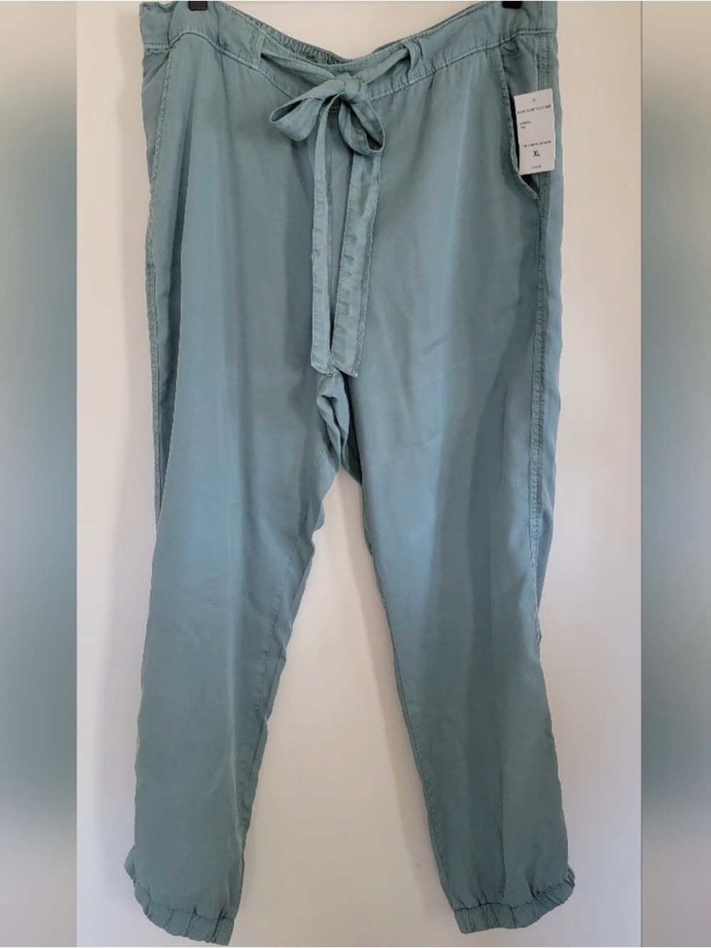 Sanctuary Light Teal Drawstring Tie Tunnel Joggers